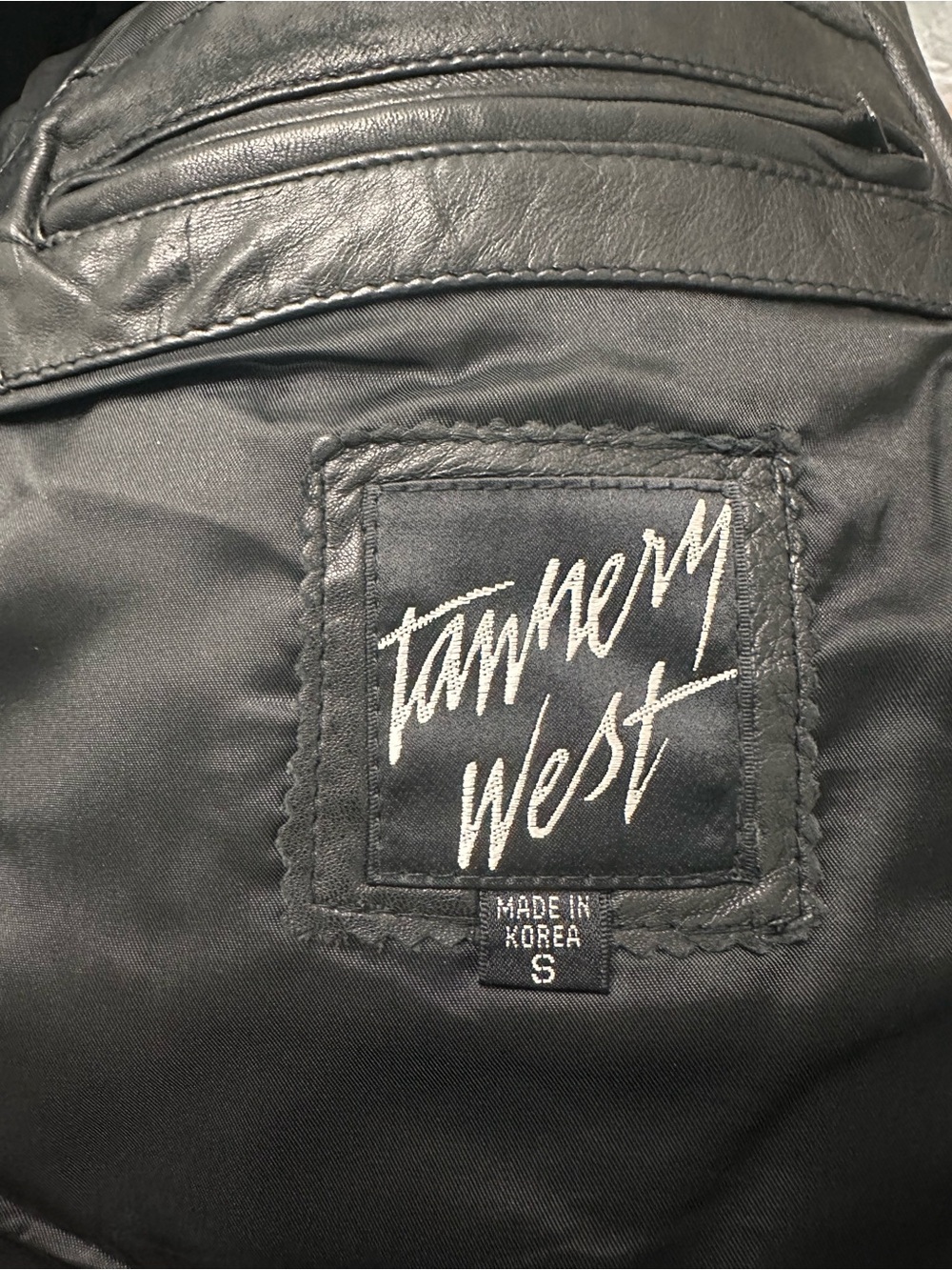 Vtg Tannery West 90’s Blk Leather Asymmetric Zip Moto JKT Small Thermolite Biker - Picture 2 of 12